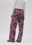 Pink animal print straight-leg trousers