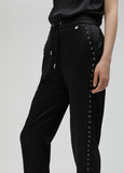 Studded satin joggers