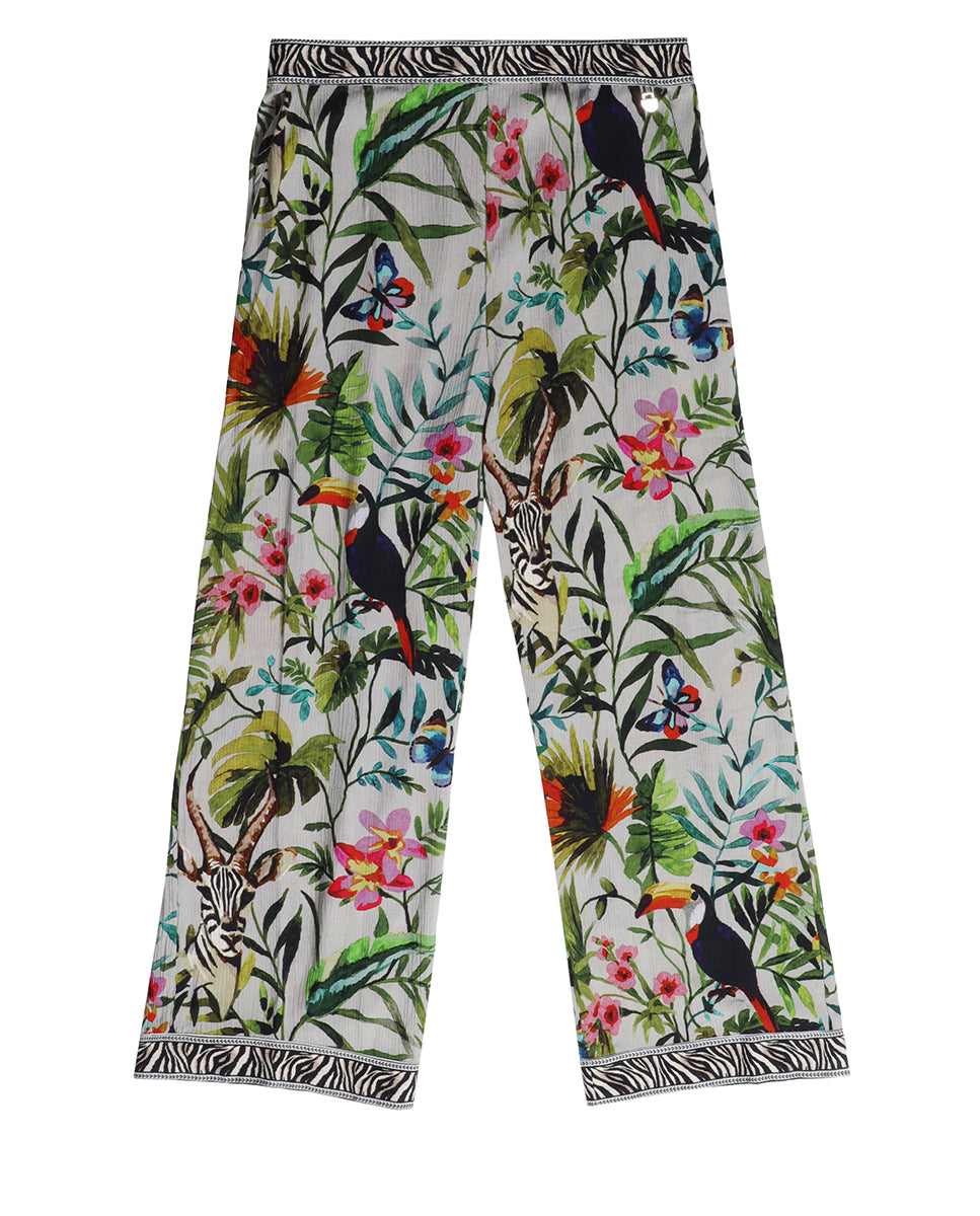 Long jungle print trousers