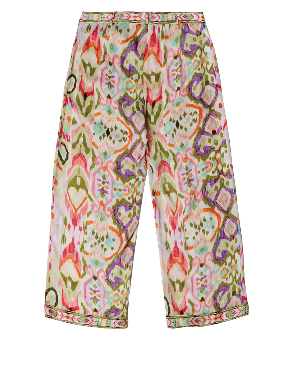 Printed silk culottes