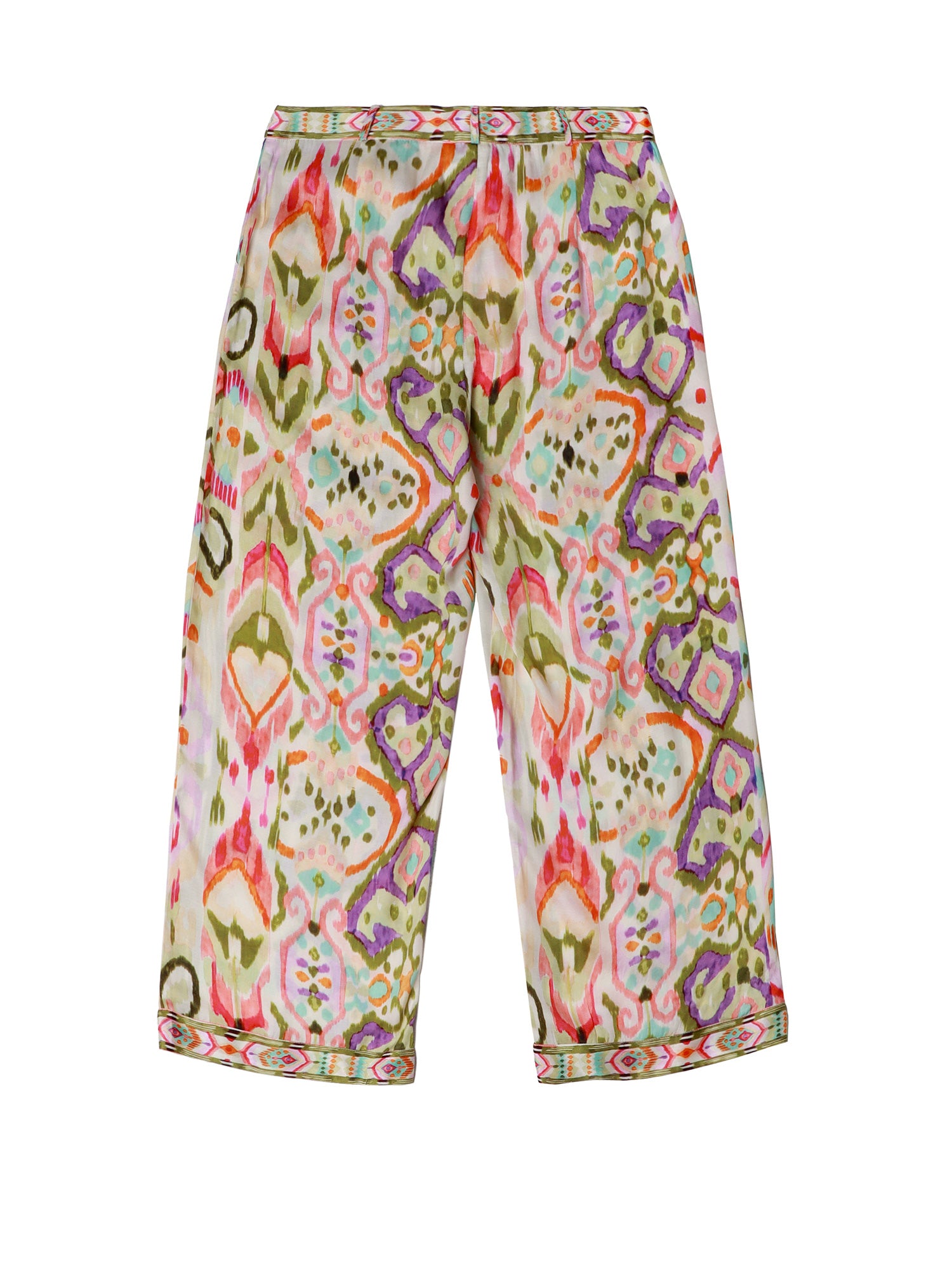 Printed silk culottes