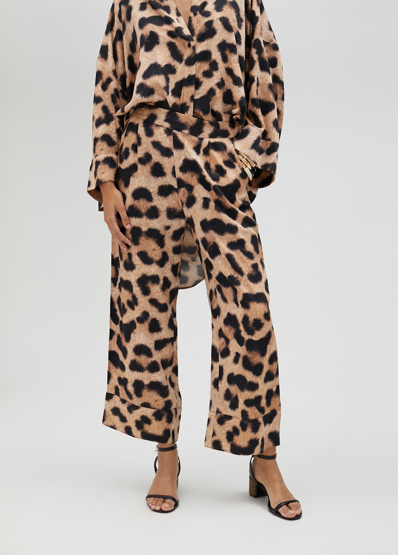 Animal print palazzo trousers