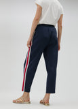 Trousers with rhinestone sporty stripes