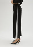 Black trousers with white side detail