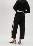 Black trousers with white side detail