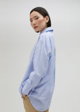 Striped shirt with rhinestone logo