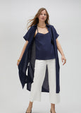 Long oversize blouse with rhinestone detail