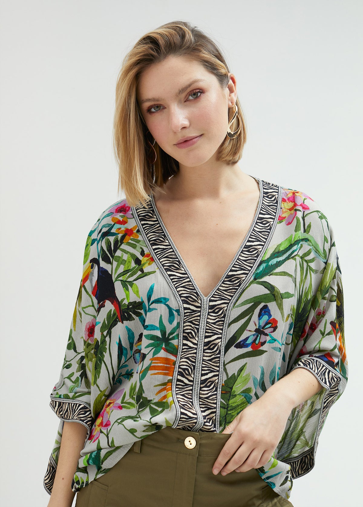 Jungle print bolero jacket