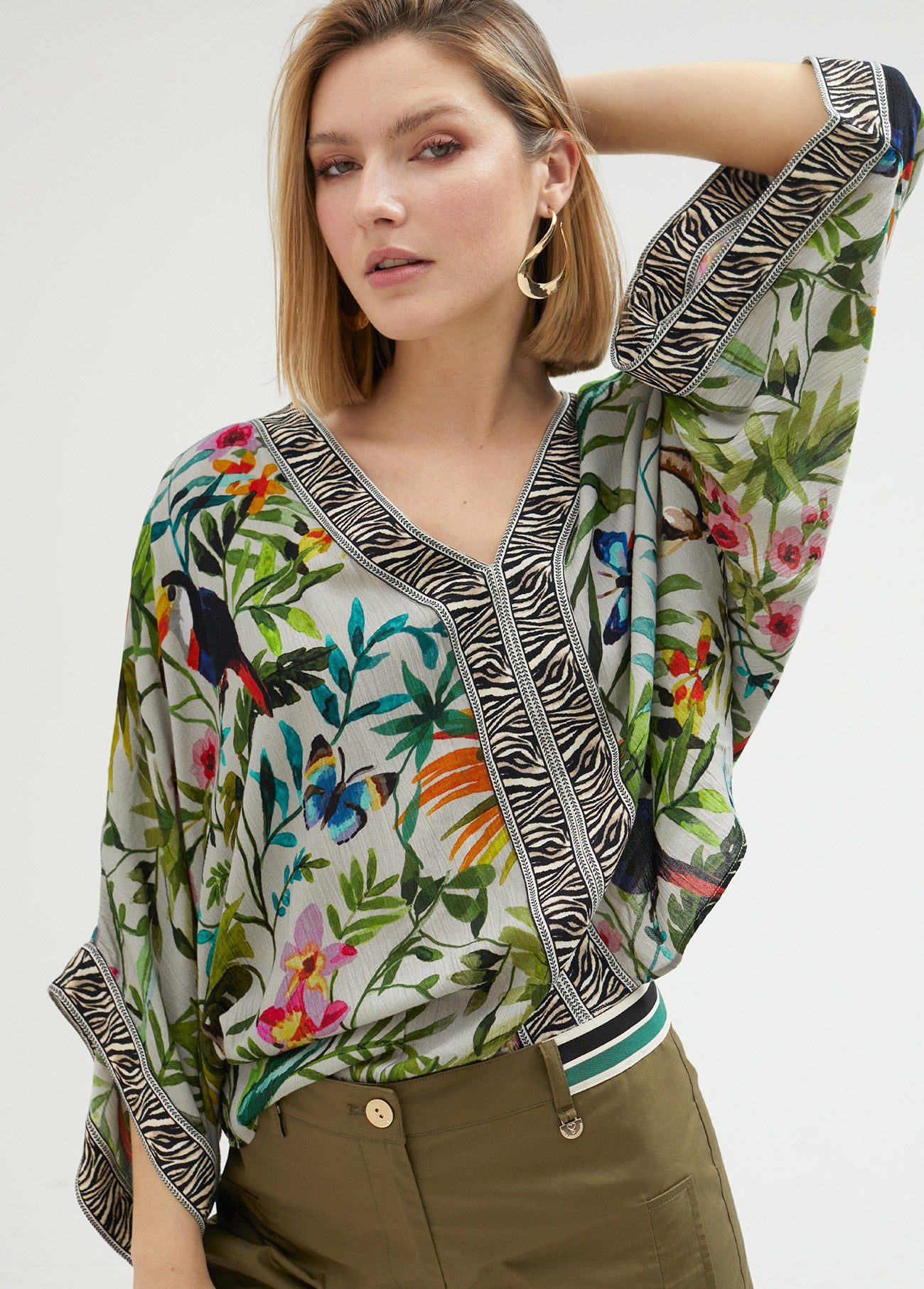 Jungle print bolero jacket