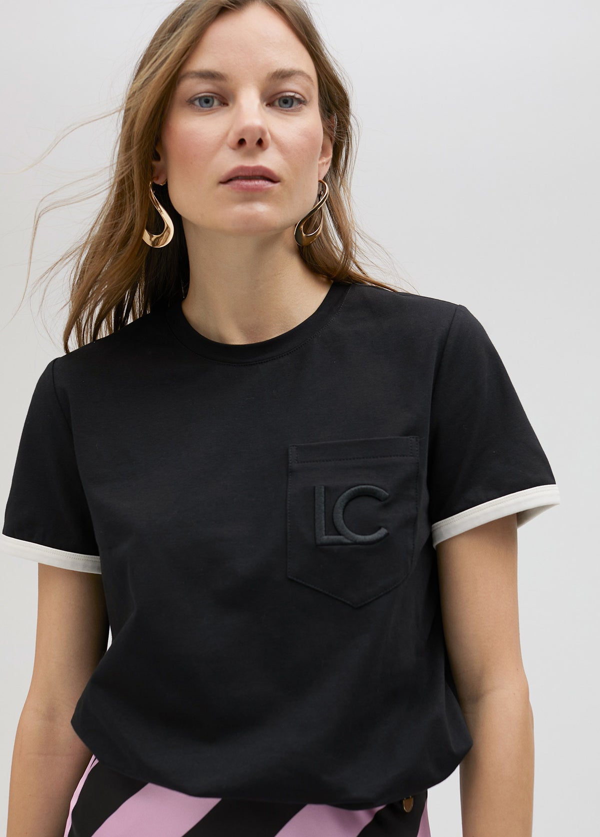 T-shirt with embroidered LC pocket