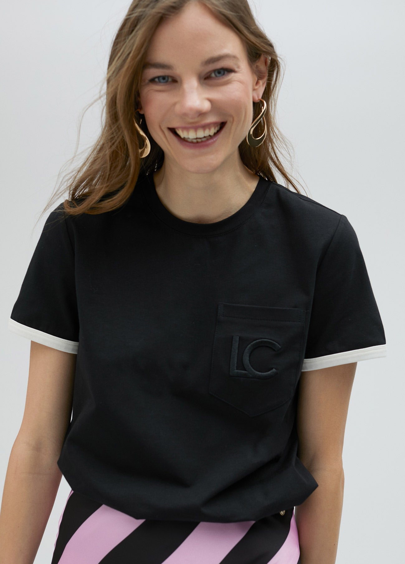 T-shirt with embroidered LC pocket