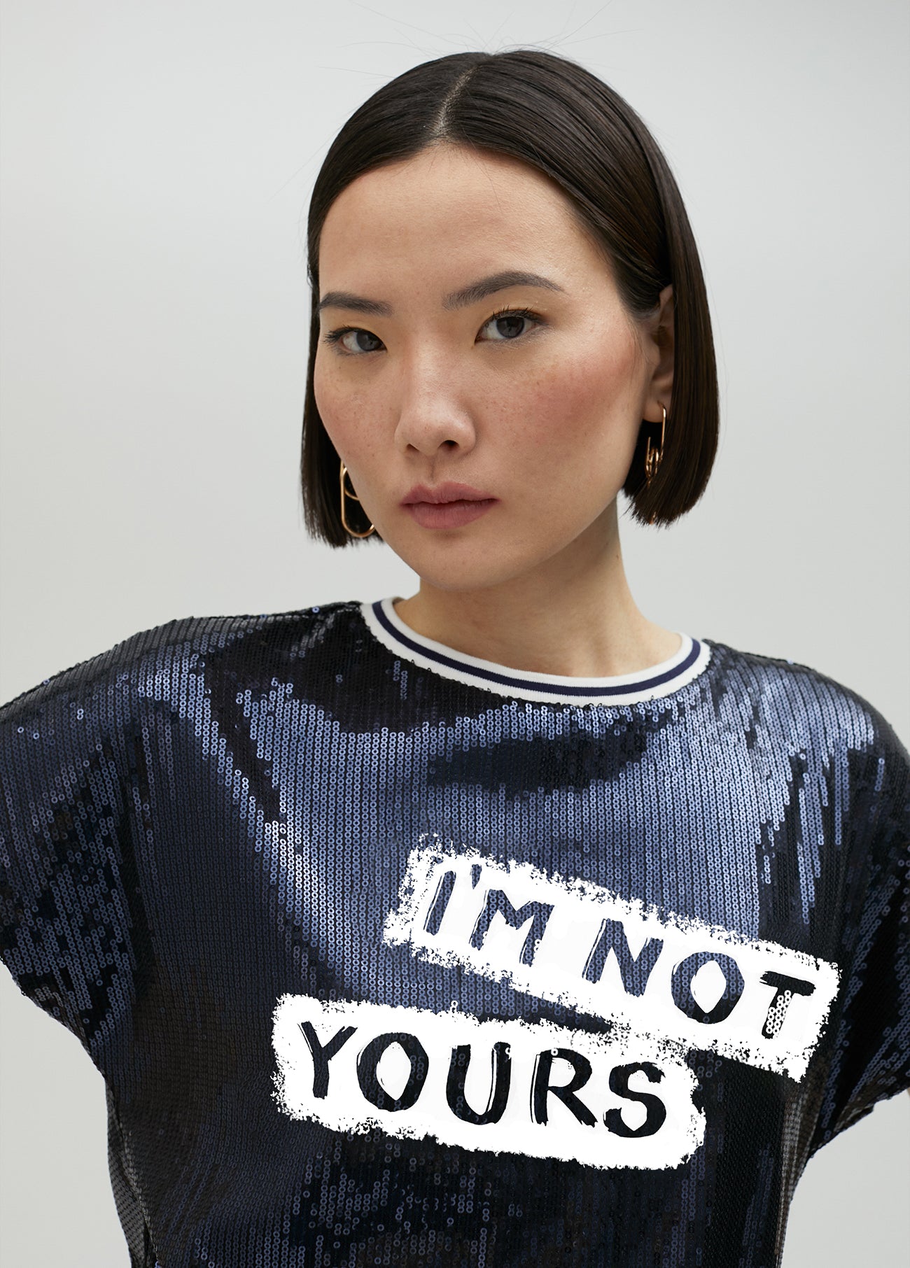 T-shirt with sequinned I’m Not Yours