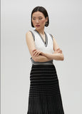 Pleated-effect knit dress