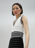 Pleated-effect knit dress