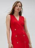 Red knit dress
