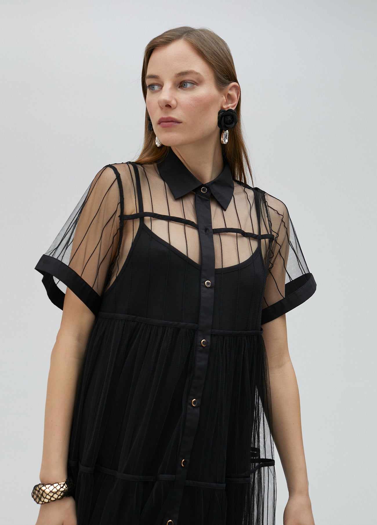 Black tulle dress