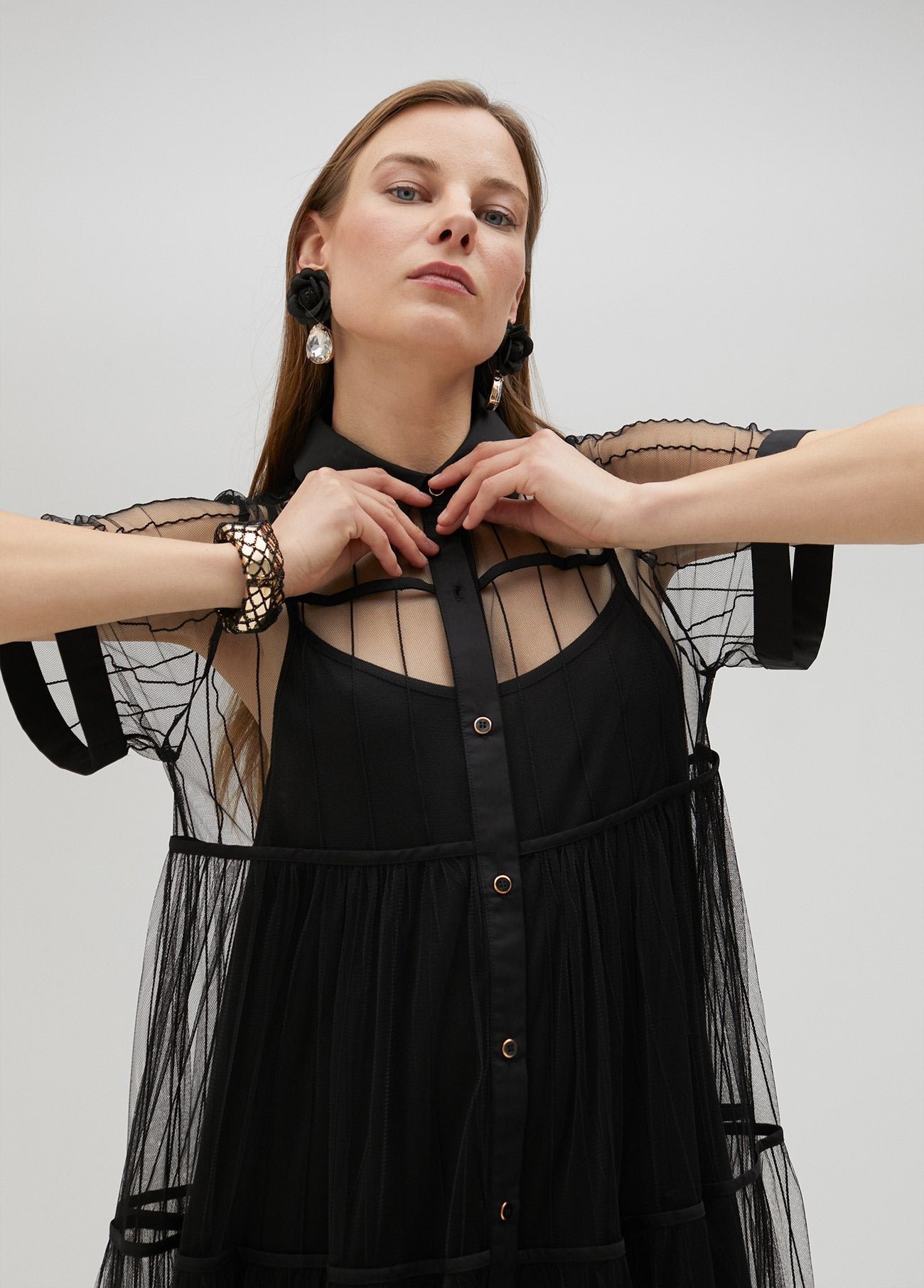 Black tulle dress