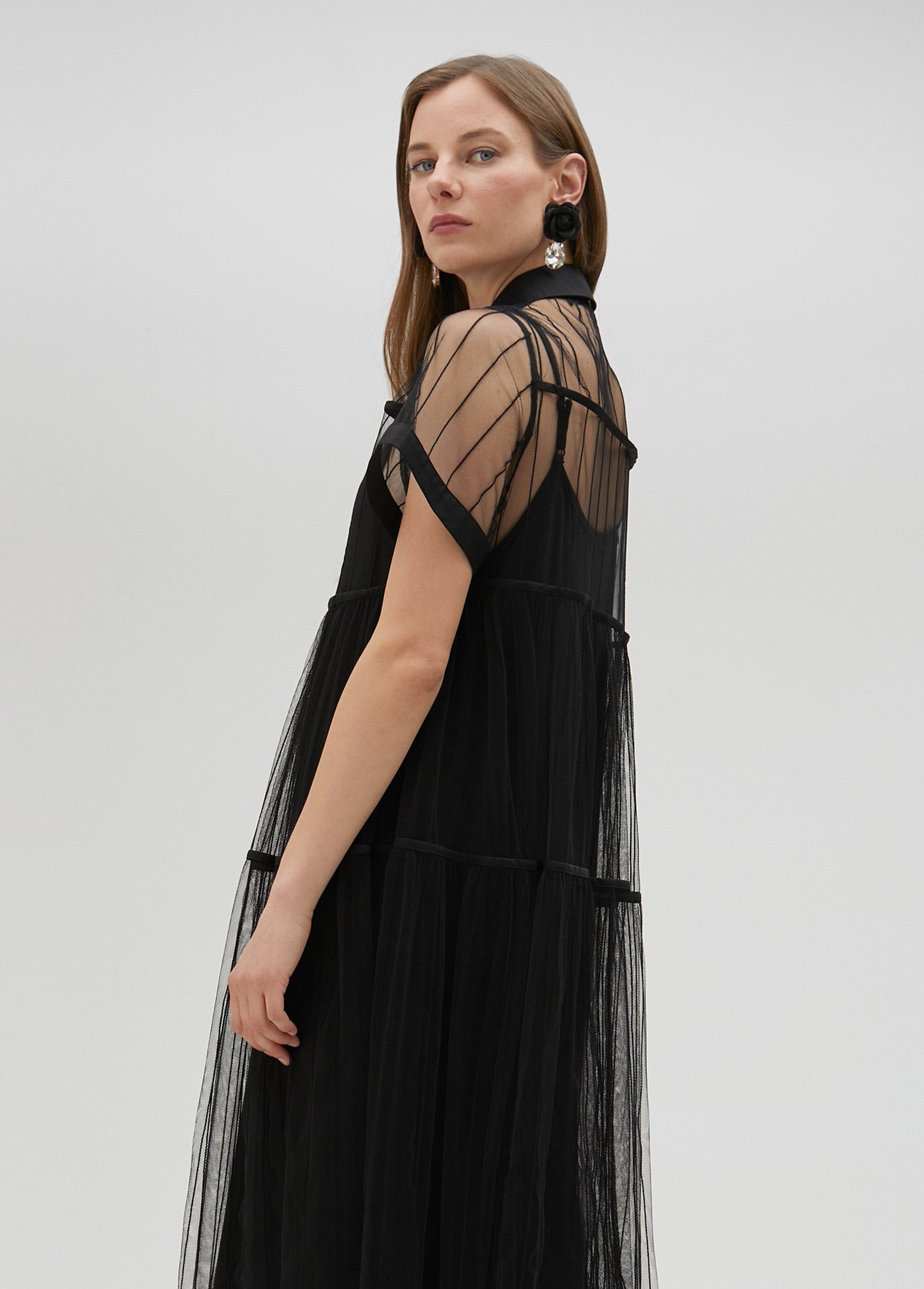 Black tulle dress