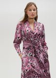 Fuchsia animal print shirt dress