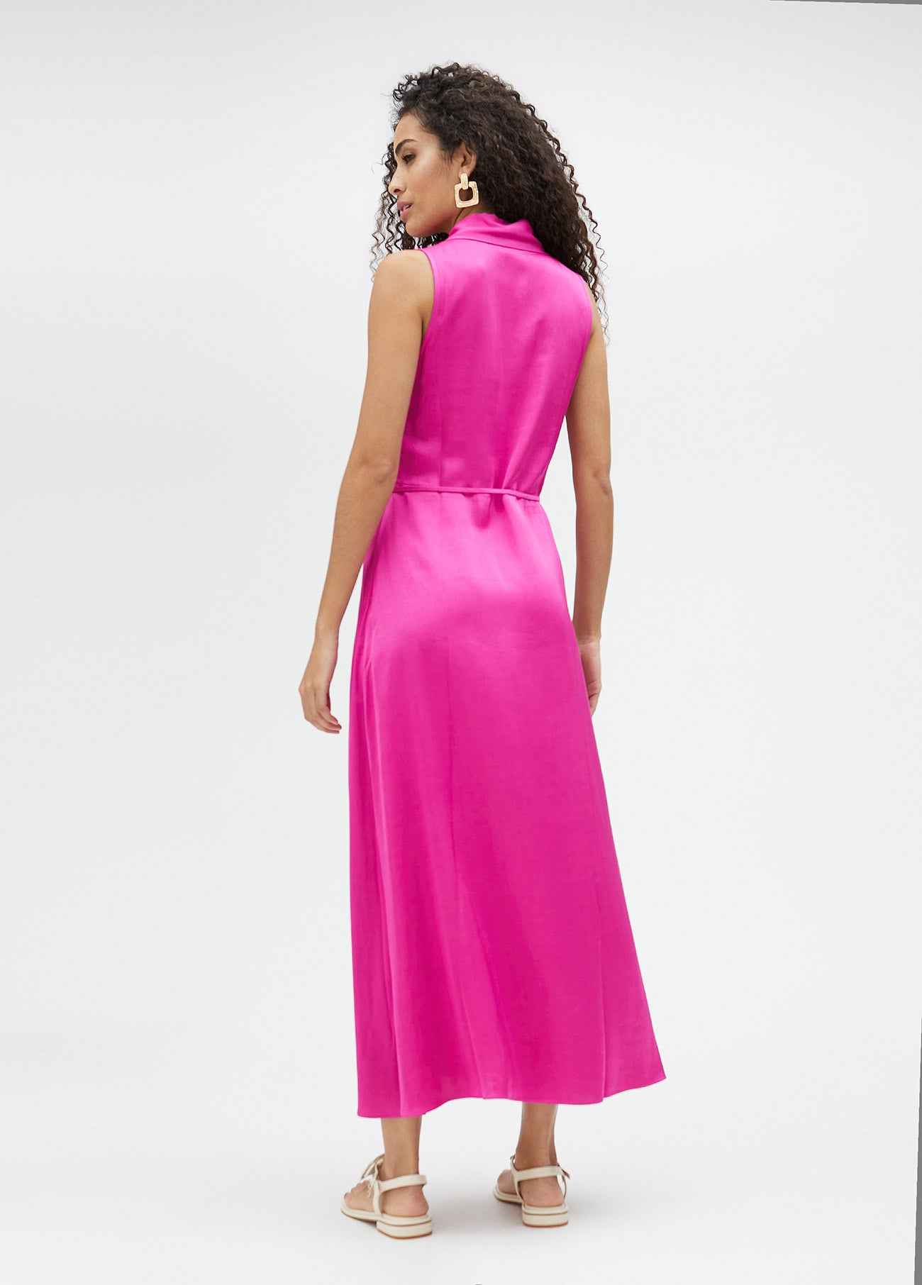 V-neck midi dress
