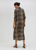 Animal print shirt dress