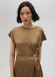 Knotted satin dress