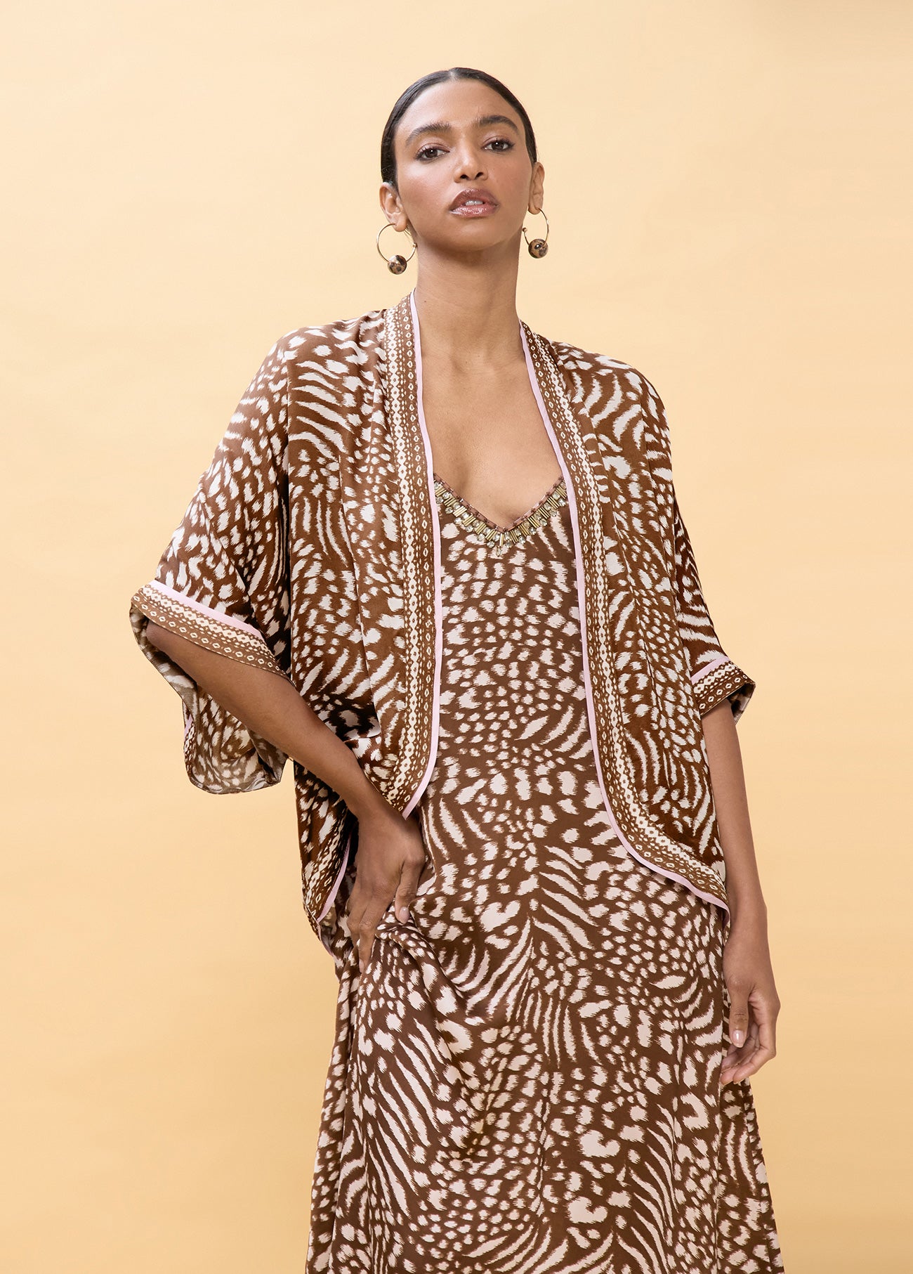 Spotted Print Kimono