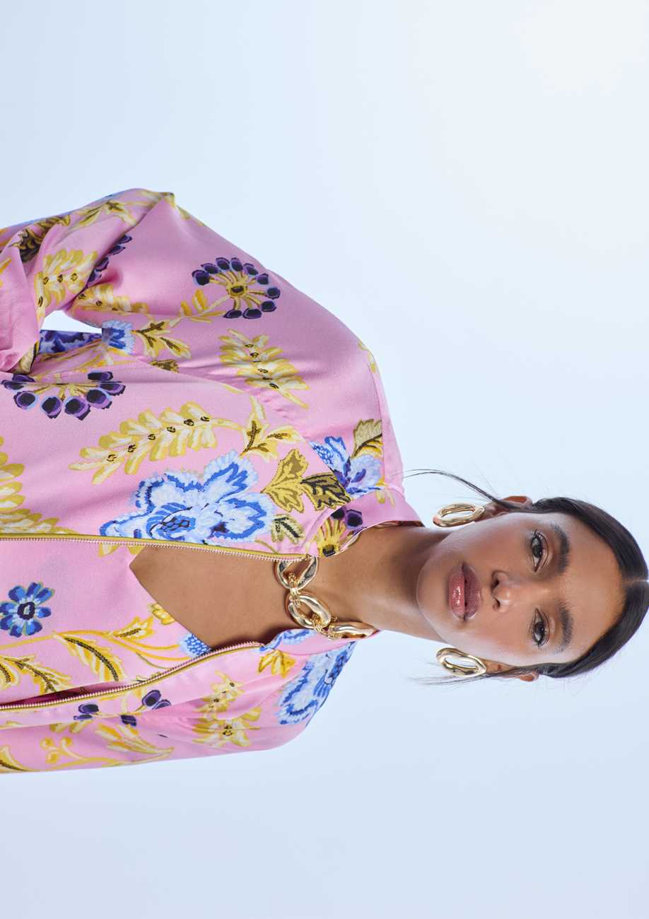 Satin Printed Bomber