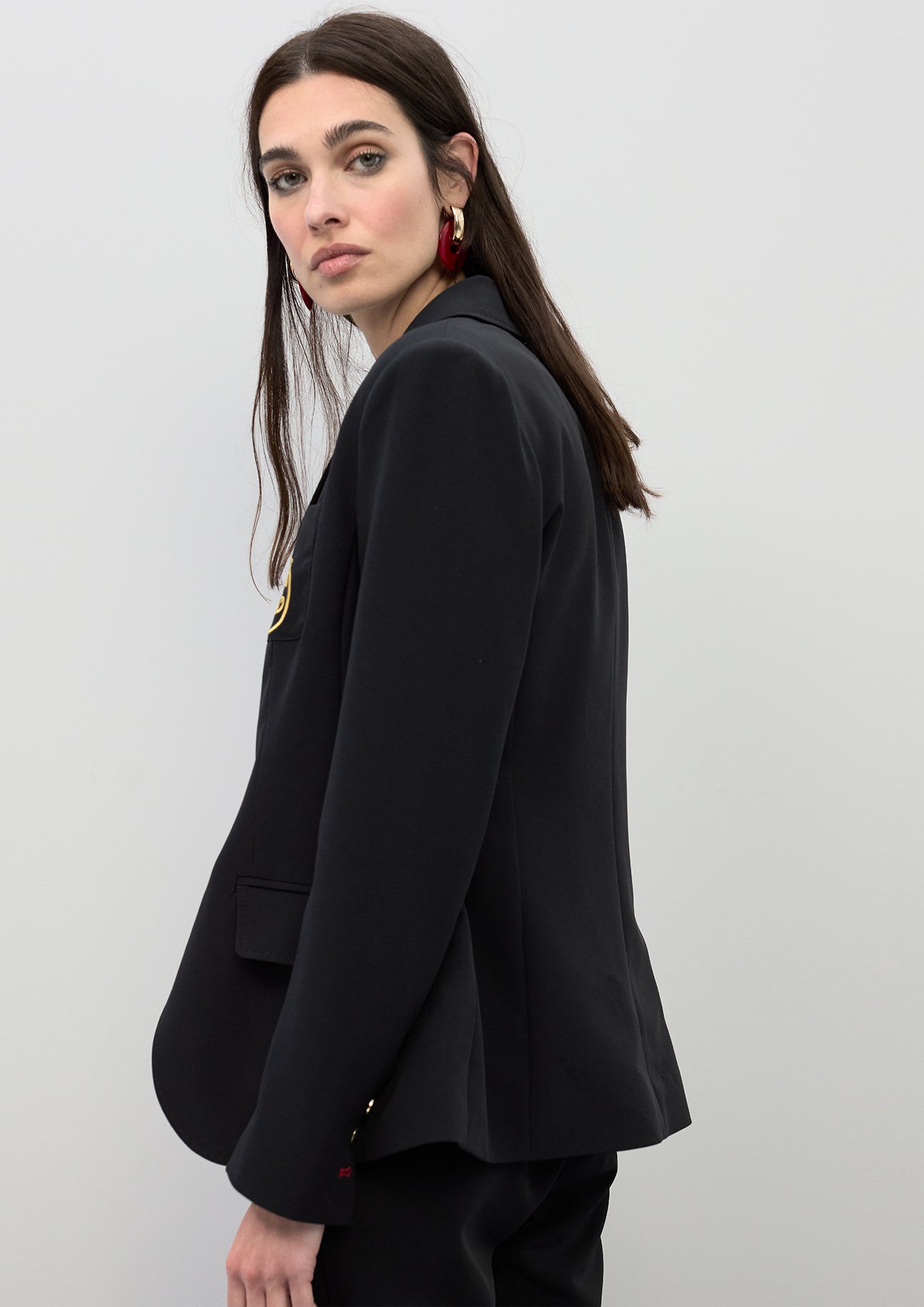 Fitted Blazer with Lapel Pockets