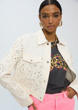 Twill Denim-style Jacket with Broderie Anglaise