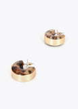 Metal and Animal Print Hoop Earrings