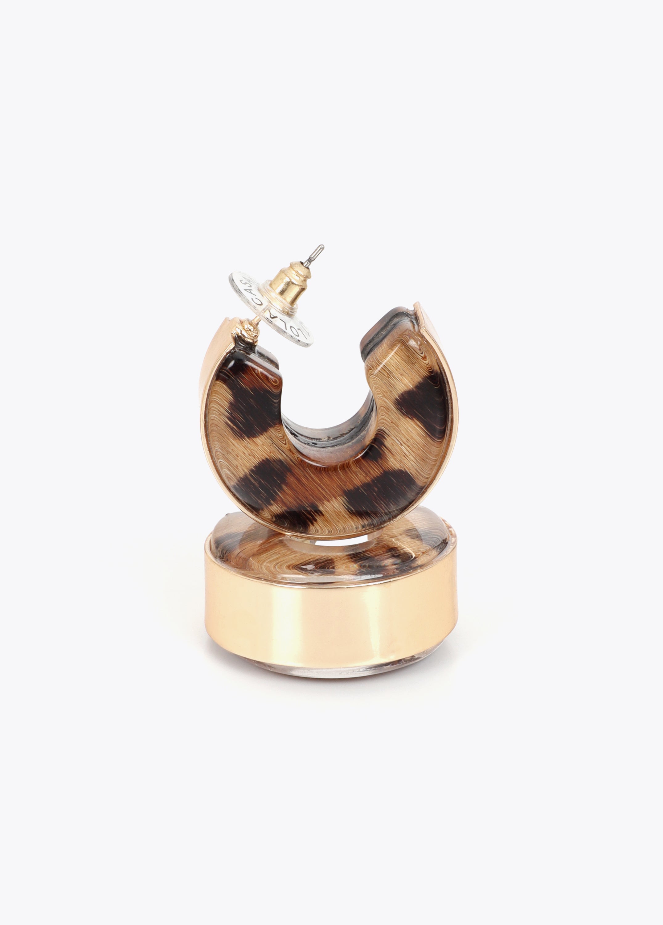 Metal and Animal Print Hoop Earrings