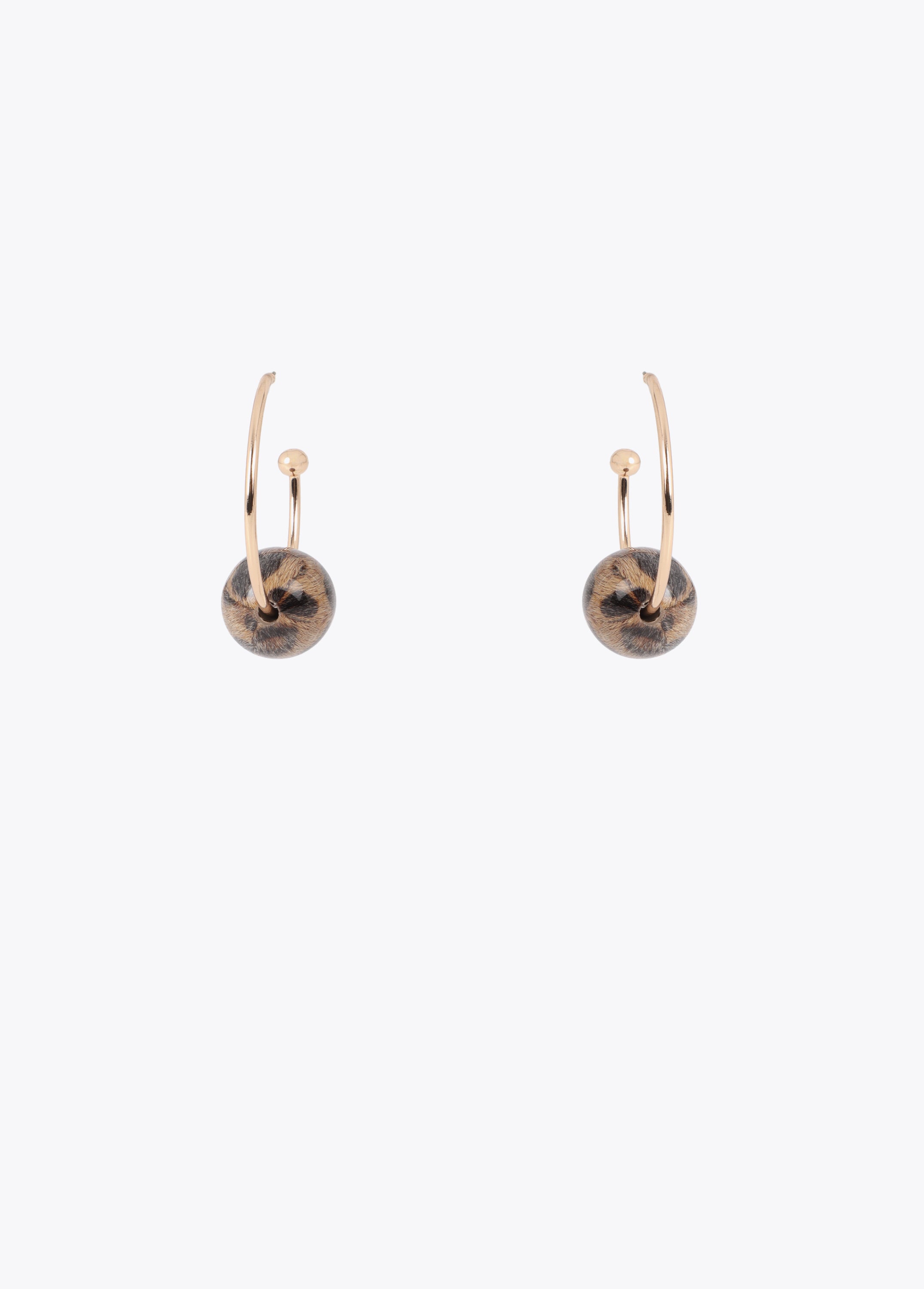 Hoop Earrings with Maxi Animal Print Bead