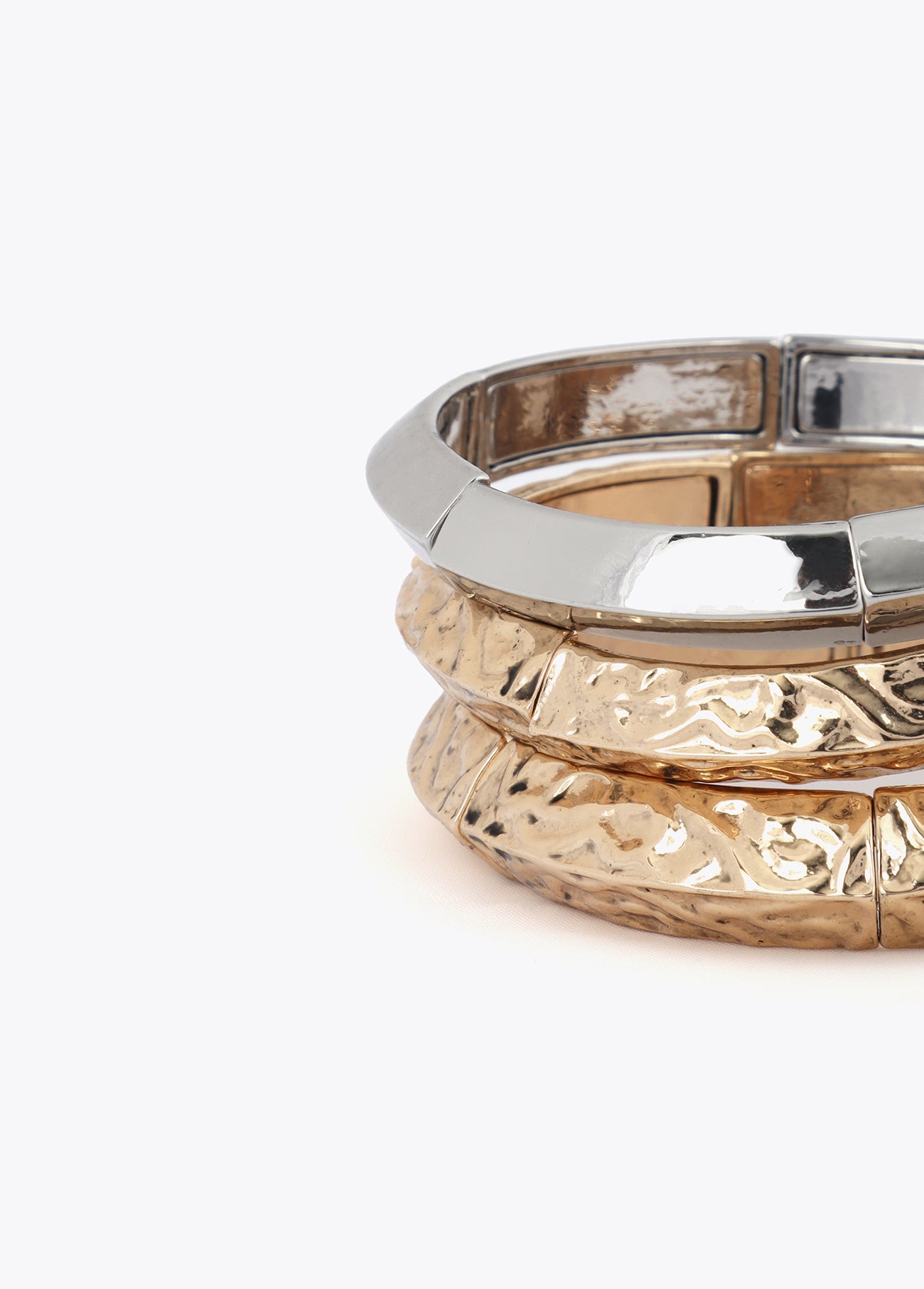 Bicolor Texture Elastic Bracelets Set