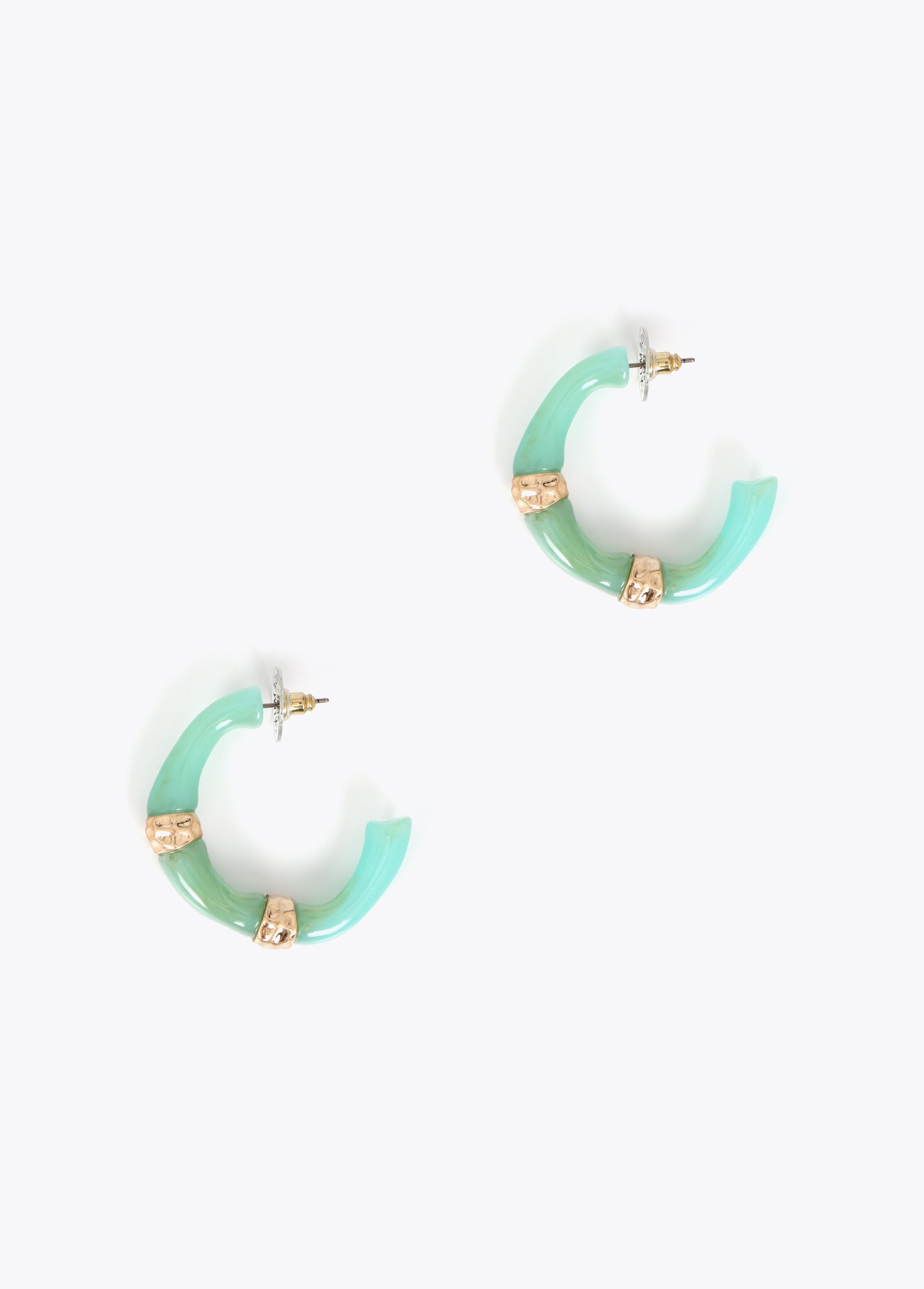 Bamboo Effect Hoop Earrings