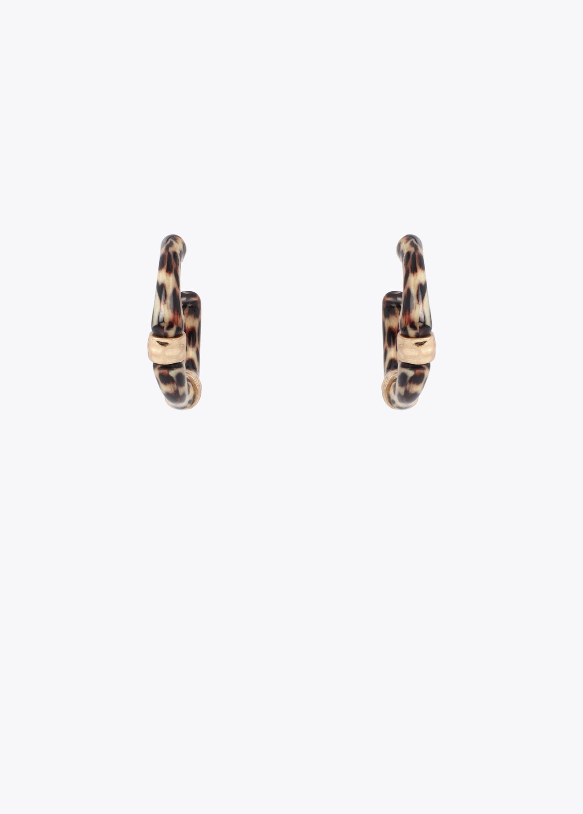 Bamboo Effect Hoop Earrings Animal Print