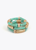 Pack of stretch bracelets with bamboo-effect metal pieces