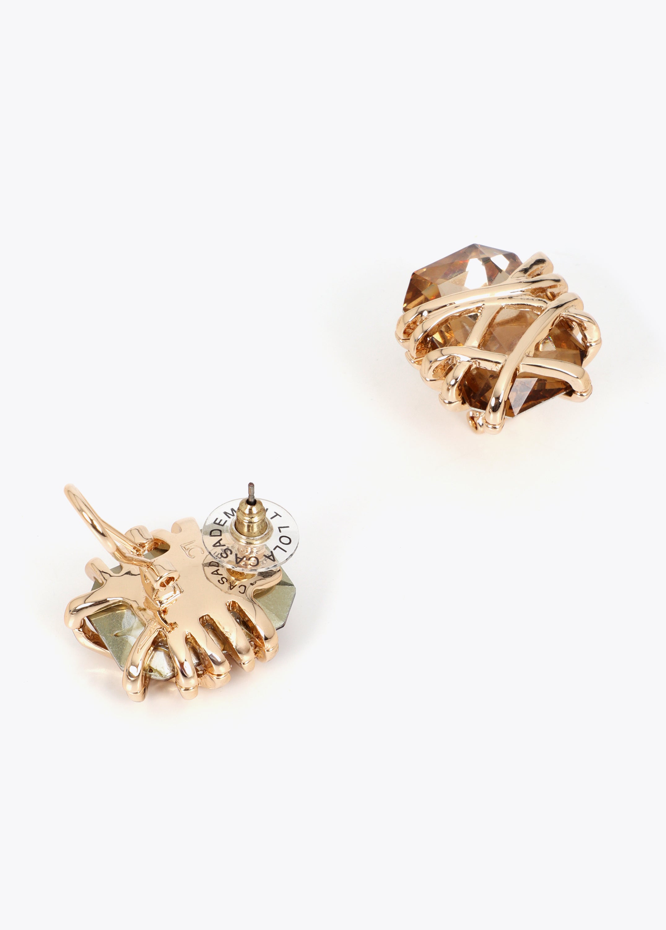 Maxi Crystal Earring with Metallic Detail