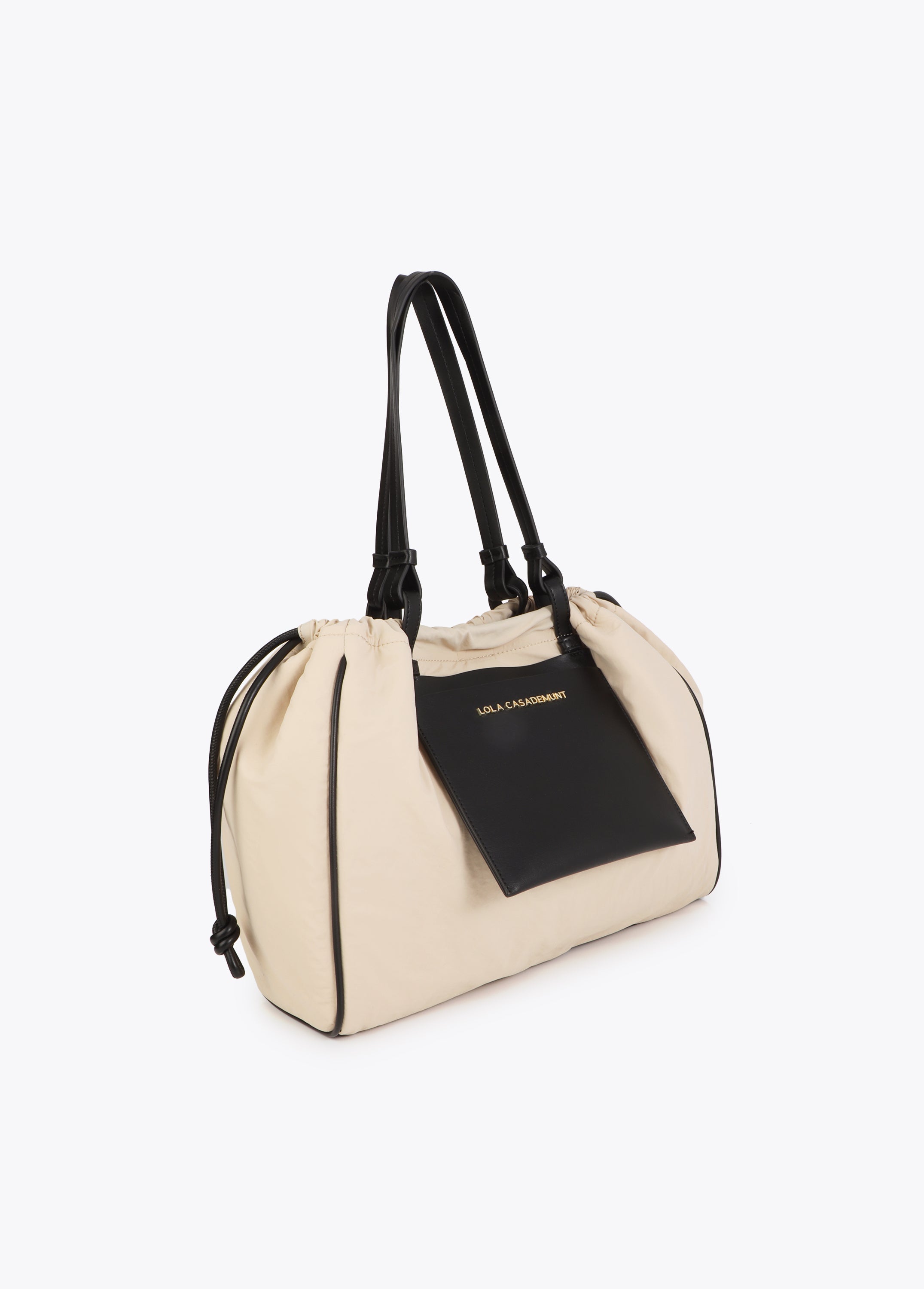 Nylon and PU Shopper Bag