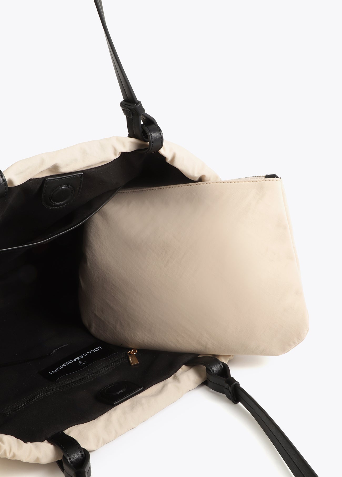 Nylon and PU Shopper Bag