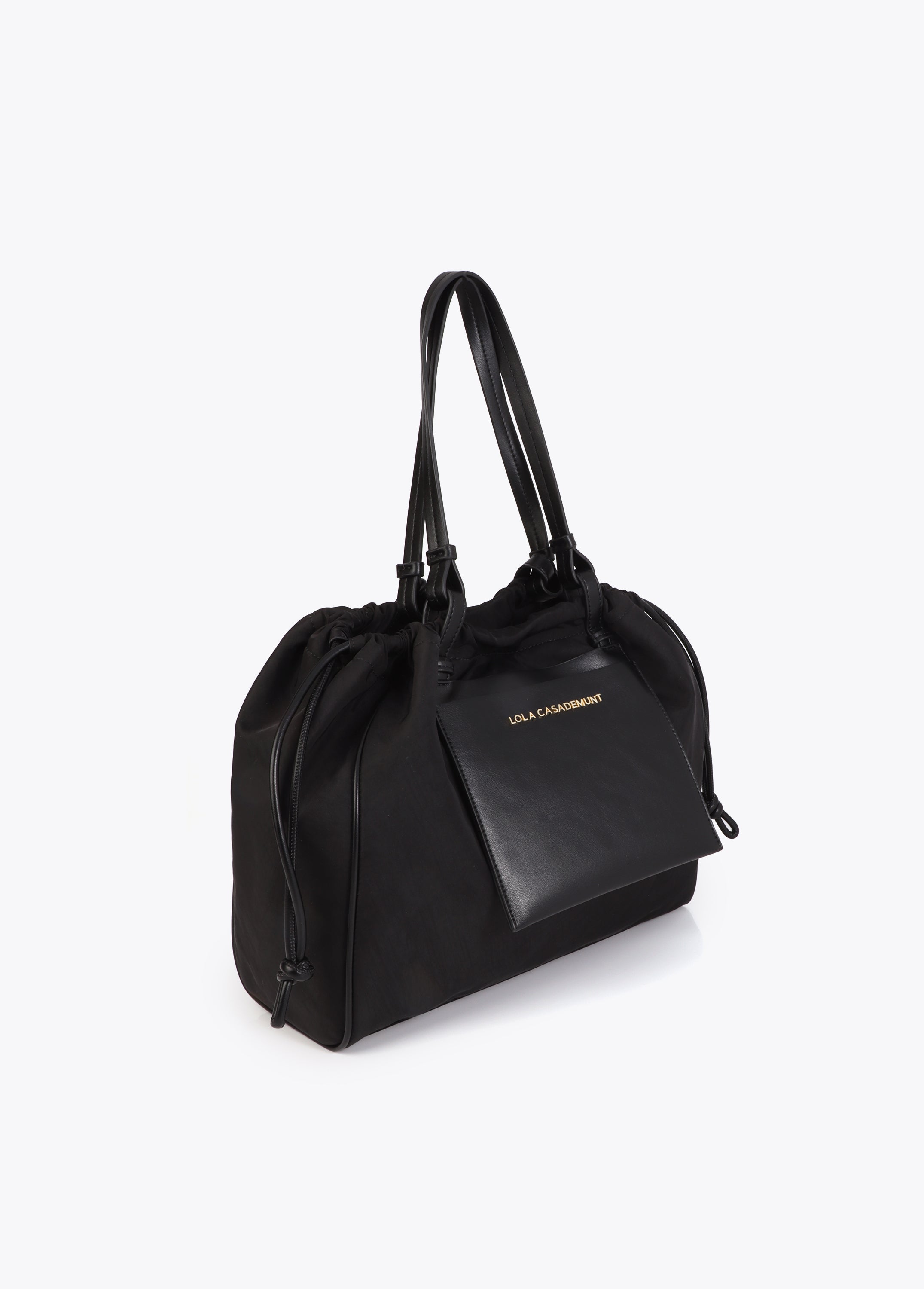 Nylon and PU Shopper Bag