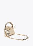 Golden Bucket Bag with Embossed Logo