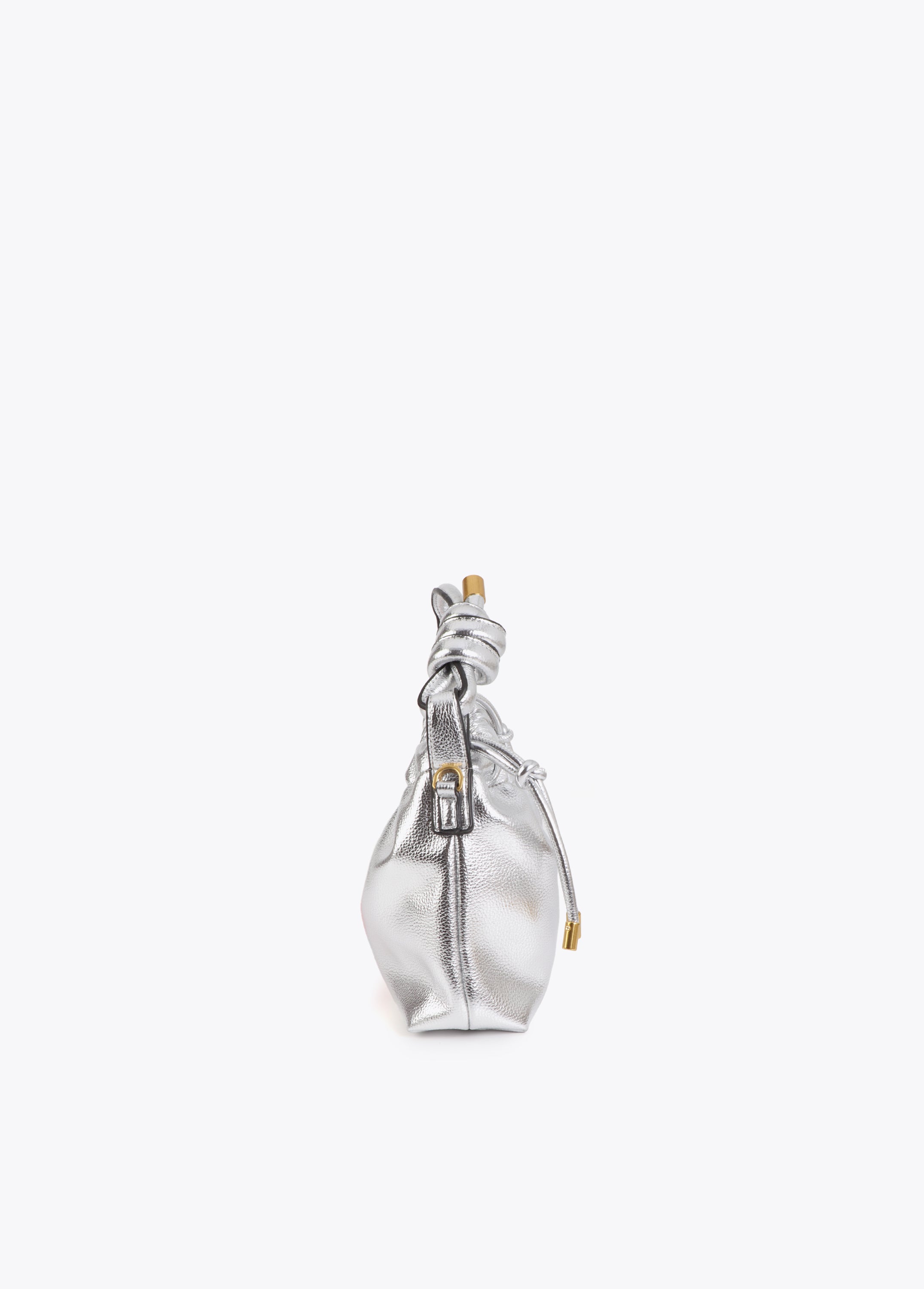 Golden Bucket Bag with Embossed Logo