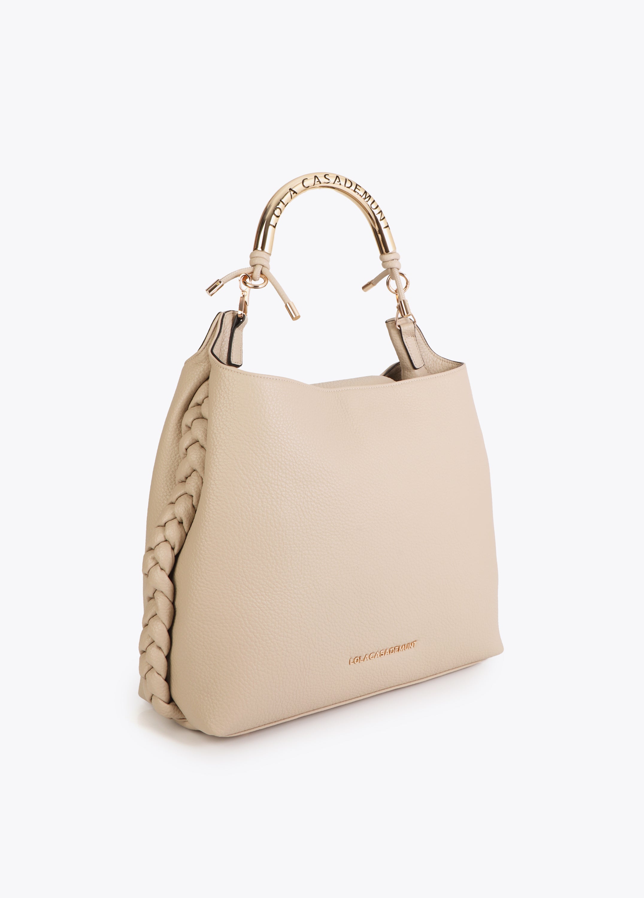 Shopper Bag with Cut-Out Metal Handle