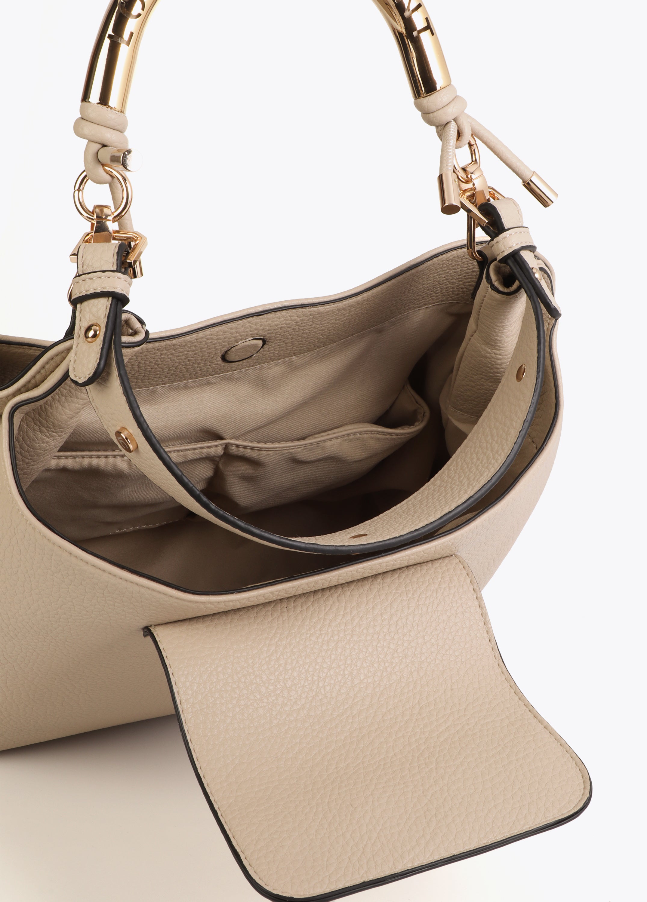 Shopper Bag with Cut-Out Metal Handle
