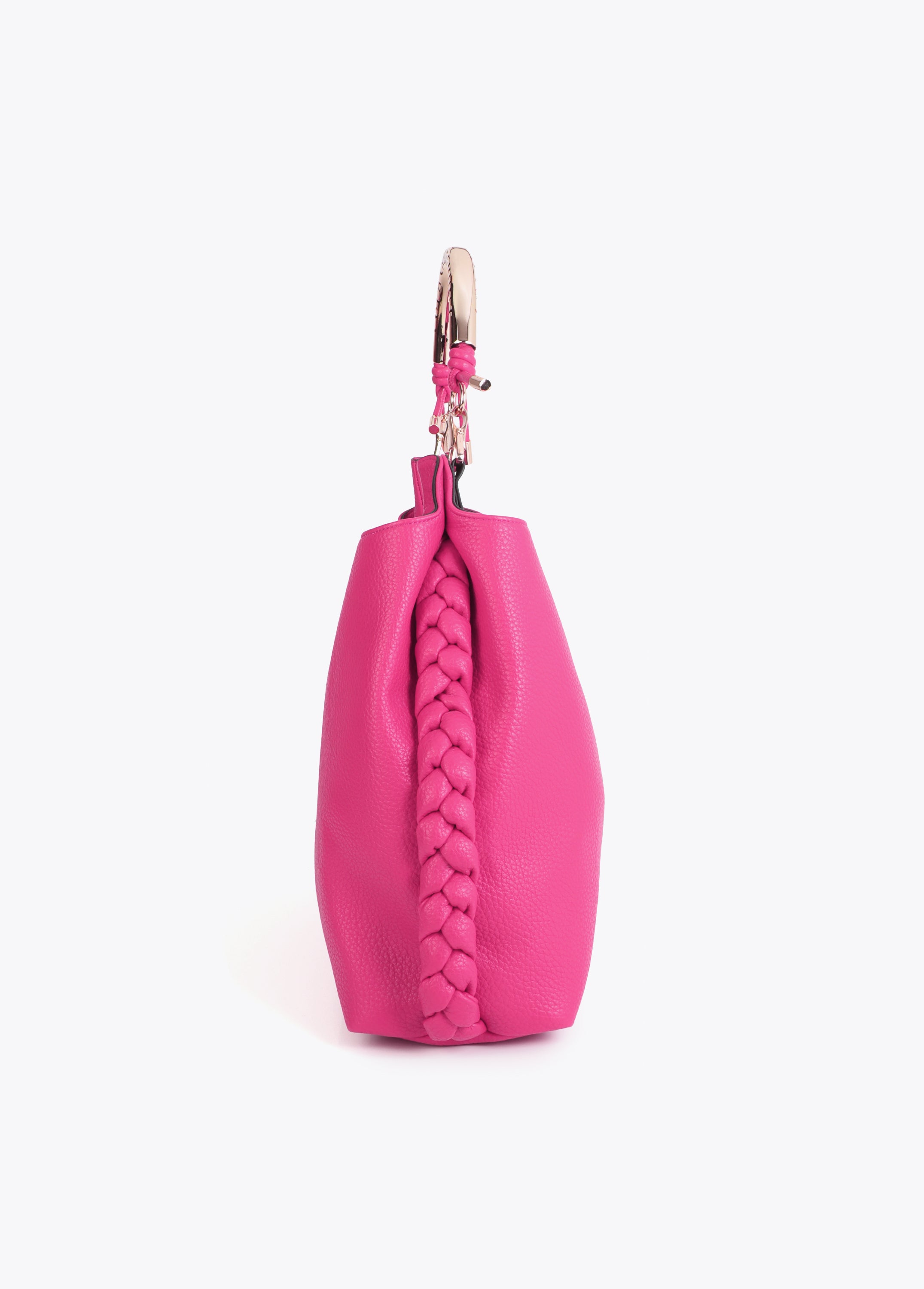 Shopper Bag with Cut-Out Metal Handle