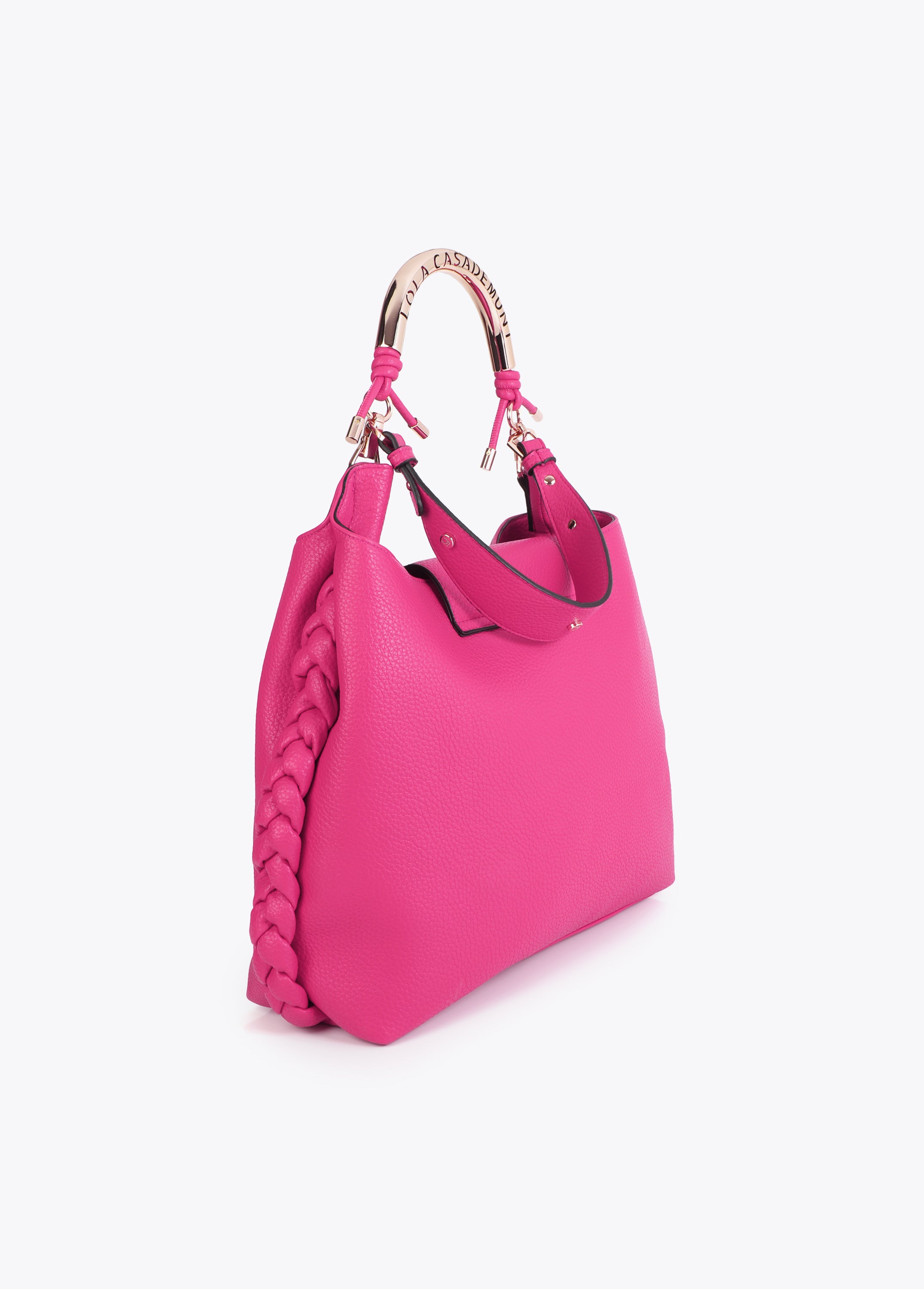 Shopper Bag with Cut-Out Metal Handle