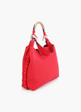 Shopper Bag with Cut-Out Metal Handle