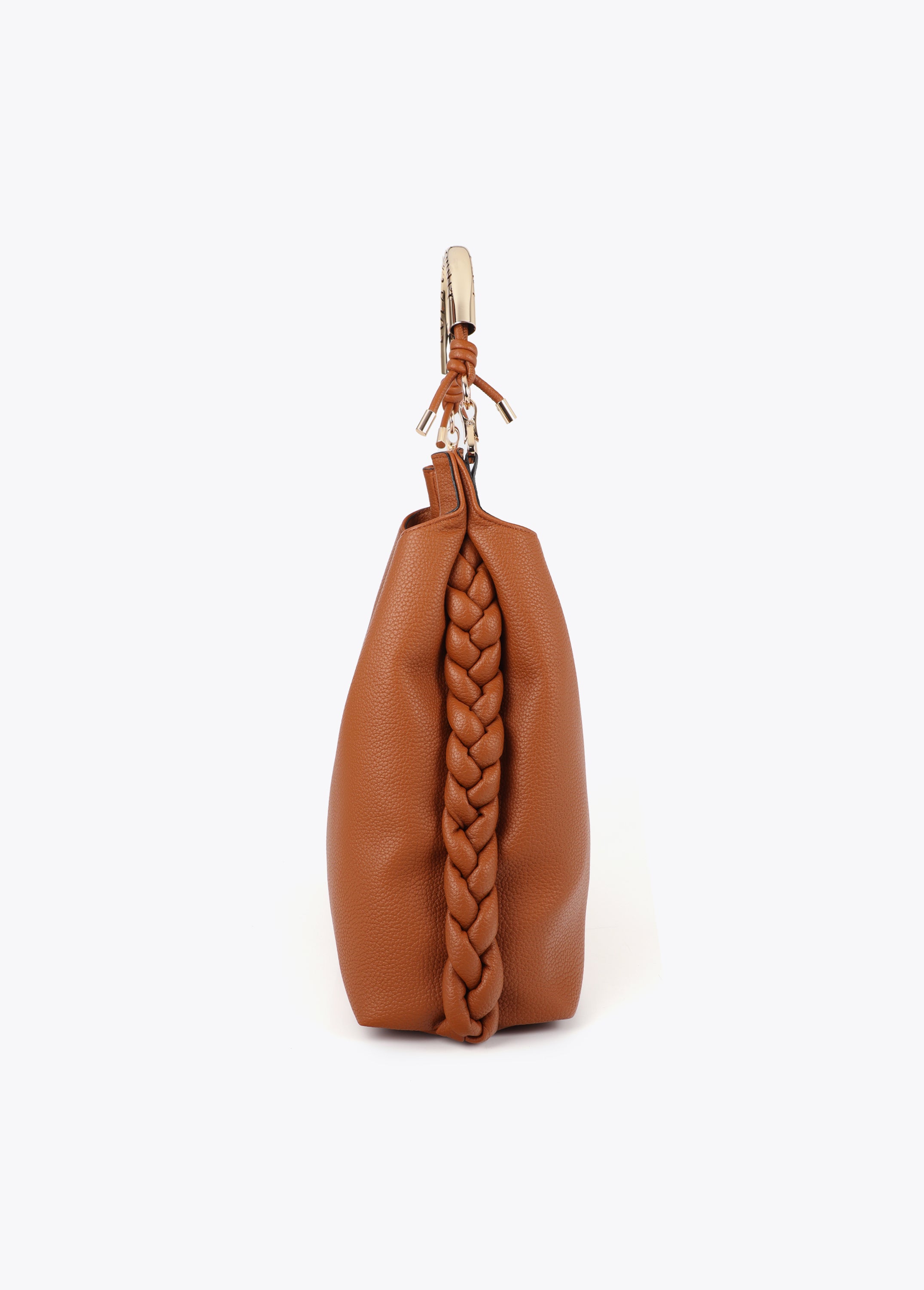 Shopper Bag with Cut-Out Metal Handle