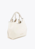 Shopper with Braided Handle and Metallic Details